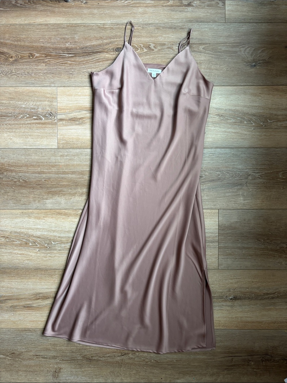 Prologue Satin Slip Midi Dress in Dusty Rose